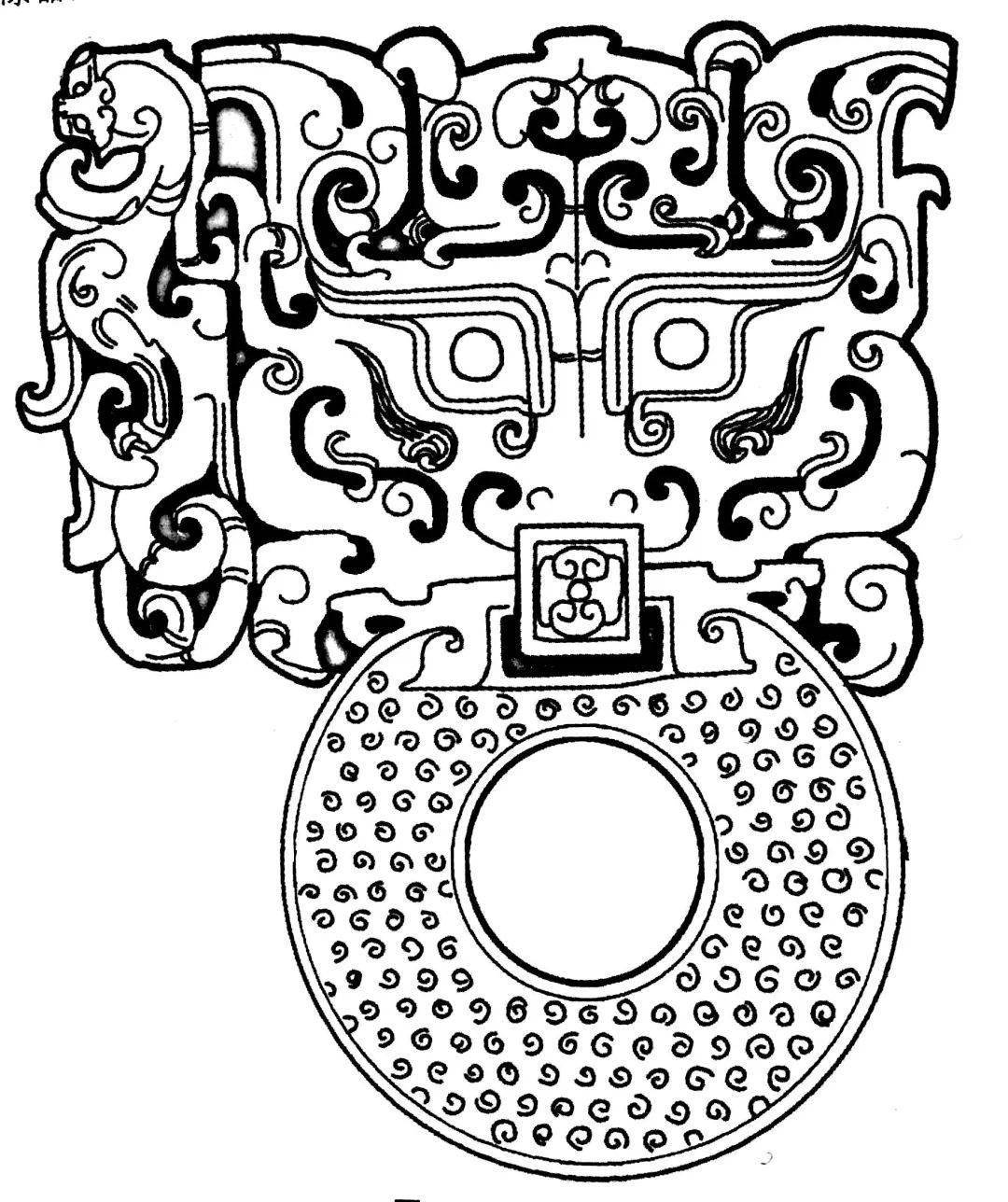 古玉线描图,您能脑补出实物的样貌吗?_河南省_战国_玉佩