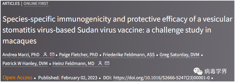 lancet子刊：发现vsv-sudv疫苗可保护猴子免受苏丹型埃博拉病毒感染