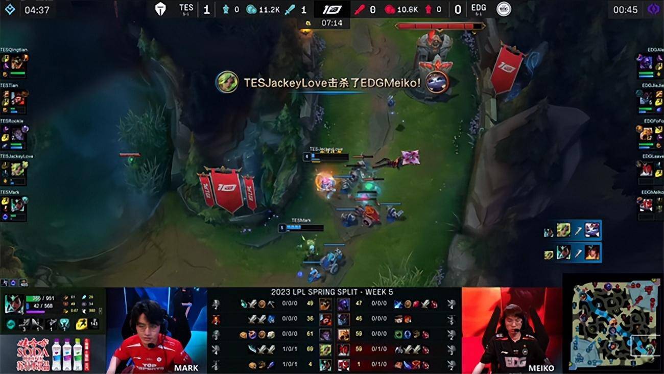 LOL-LPL：Rookie永恩双剑滑斩刺杀双C，TES团战造胜2-1力克EDG