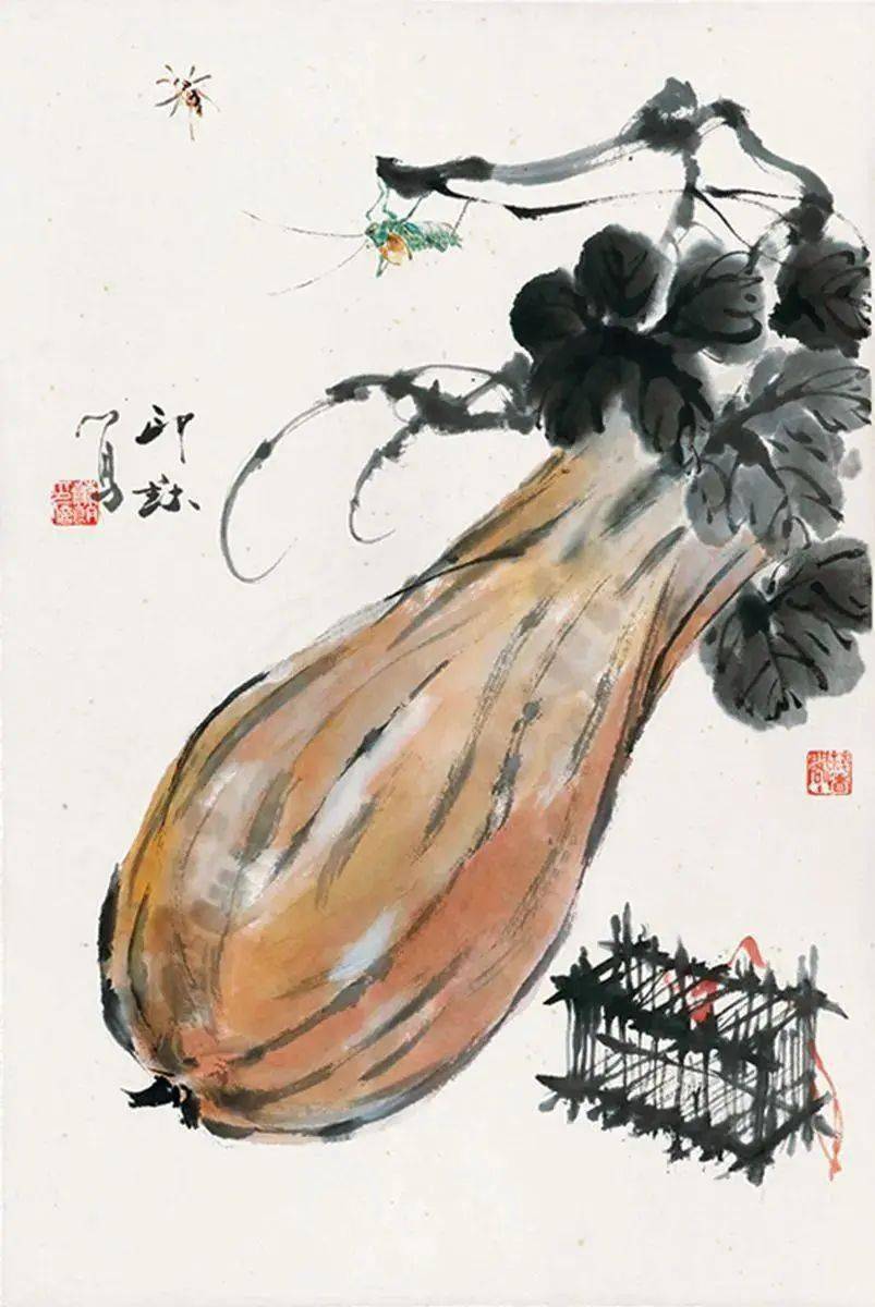 赵叔孺 瓜瓞图高剑父 秋瓜赵少昂《南瓜》齐白石《南瓜图》齐白石