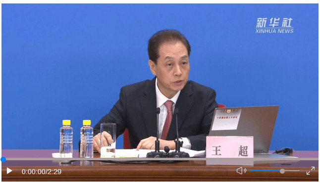 王超:中国依法维护国家主权,安全,发展利益_人民大会堂_新闻_视频