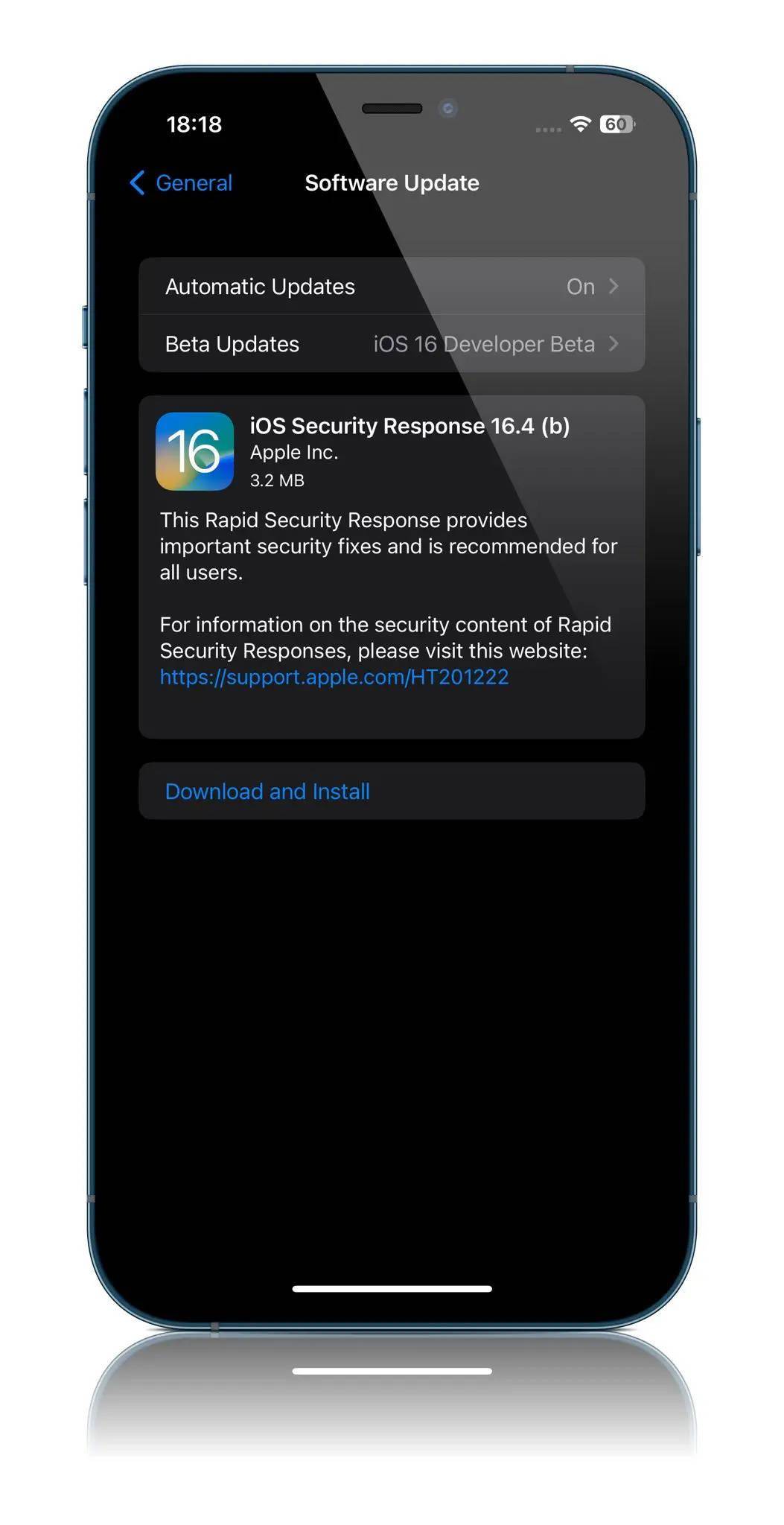 苹果向iOS 16.4/macOS 13.3 Beta推送第二个快速安全响应更新 更新与正常更新出现的位置相同