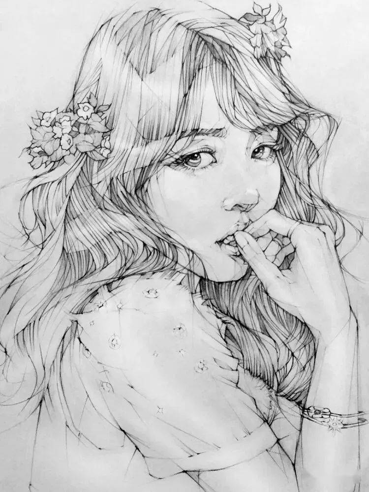 风格非常独特，日本画师藤保素描作品集_搜狐网