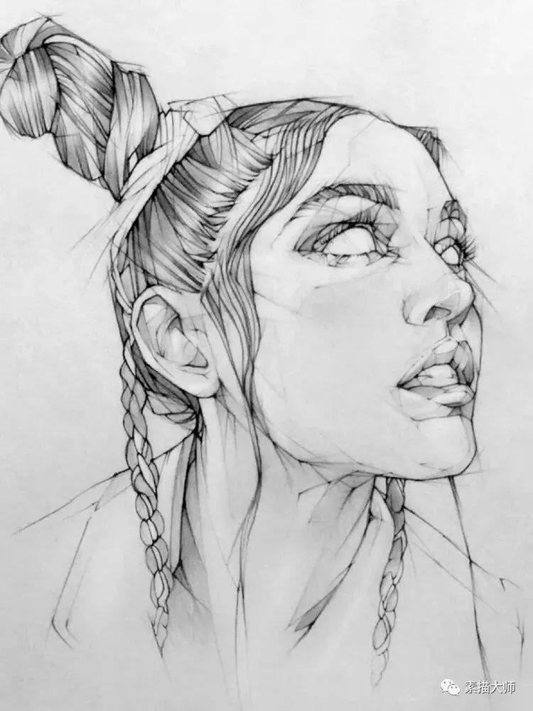 风格非常独特,日本画师藤保素描作品集_绘画_加工_效果