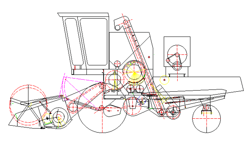 联合收割机结构简图图片