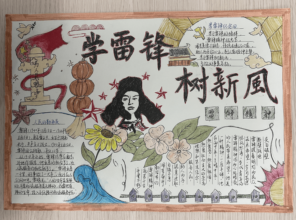 "新时代 新雷锋"主题手抄报作品来啦,快来投票吧_设计_环境_英语