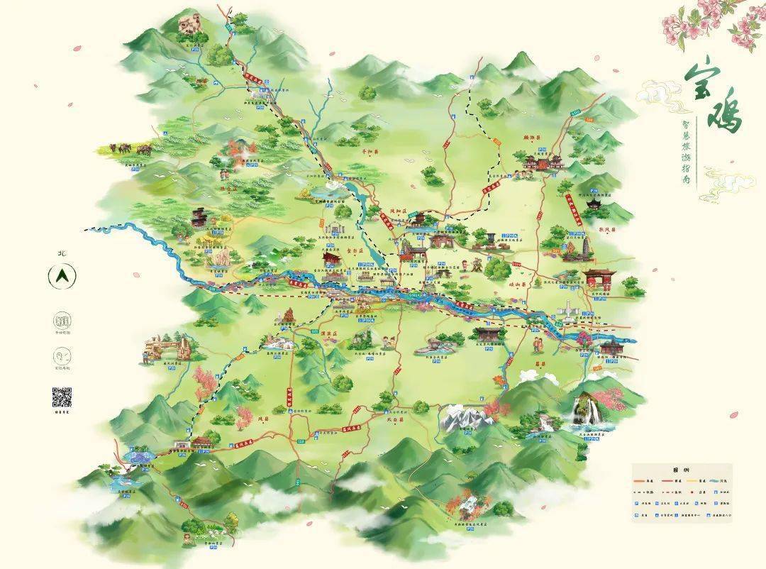 免费共享!《宝鸡手绘旅游指南》正式上线啦~_地图_part_文化