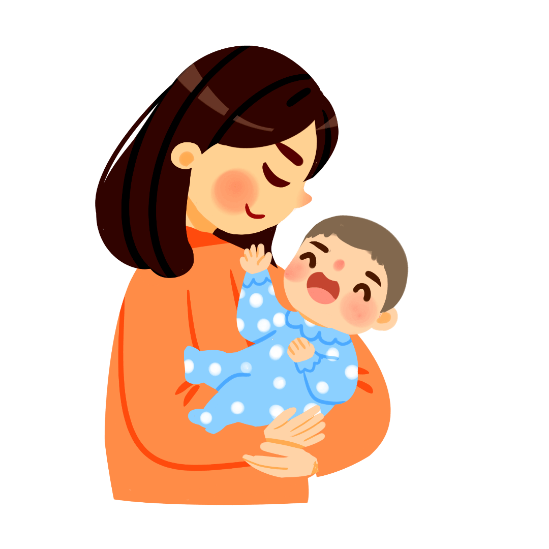 媽媽抱著嬰兒PSD圖案素材免費下載，可愛卡通圖片，尺寸3000 × 2000px - Lovepik