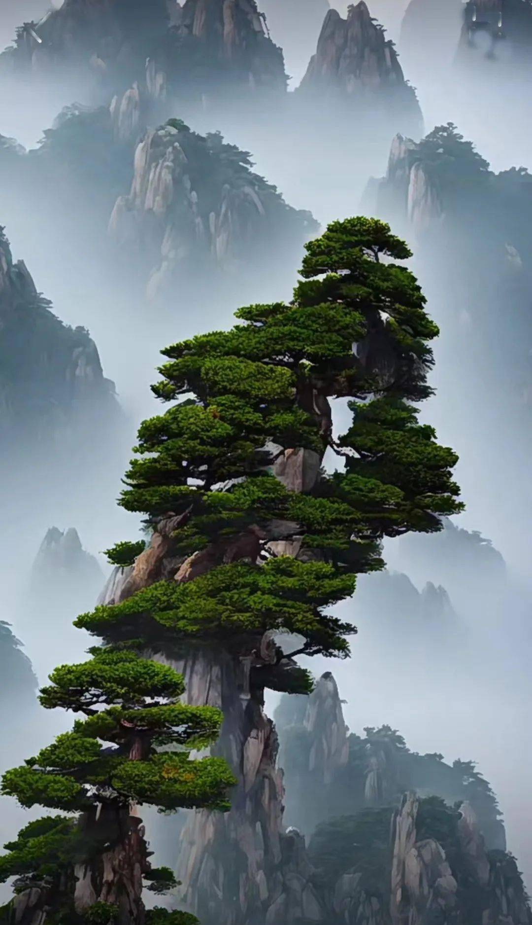 松树照片 山水风景图片