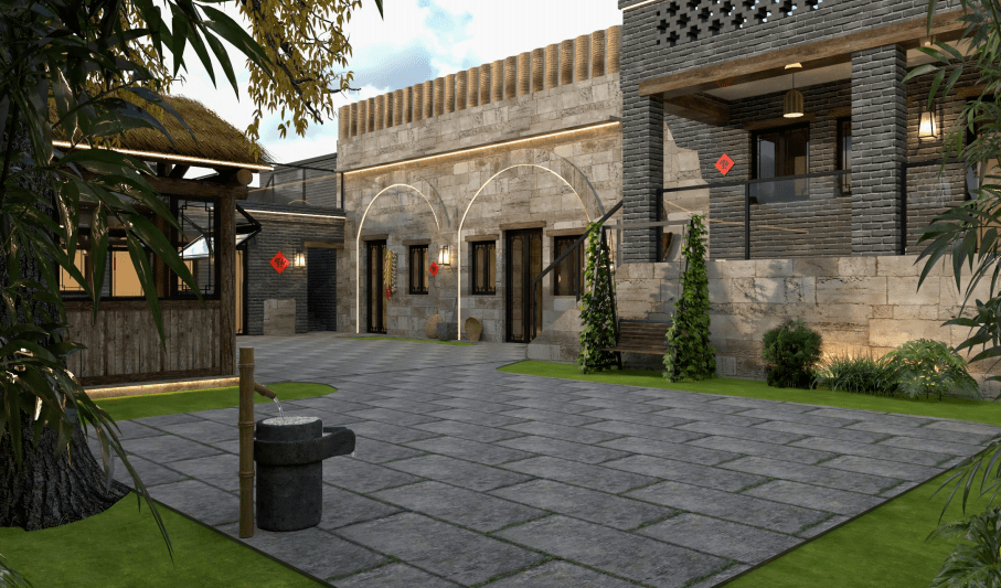 据项目建设负责人常伟民介绍"目前家宁溪花间民宿项目已完成主体建造