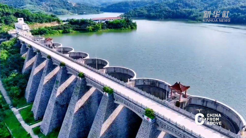 瞰中国|山东临朐:淌水崖水库_大坝_巨龙_高空