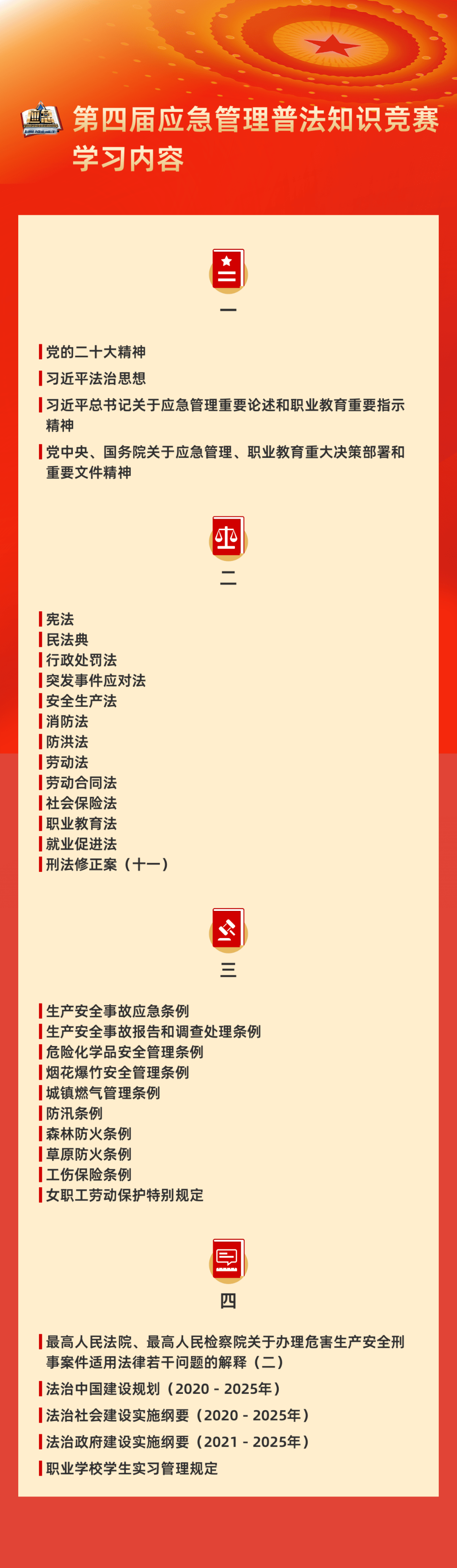 竞赛 | 第四届应急办理普法常识竞赛宣传海报和进修内容来啦~