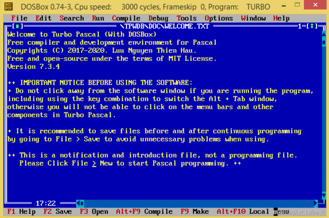 Turbo Pascal 2.0 发布 | 汗青上的今天