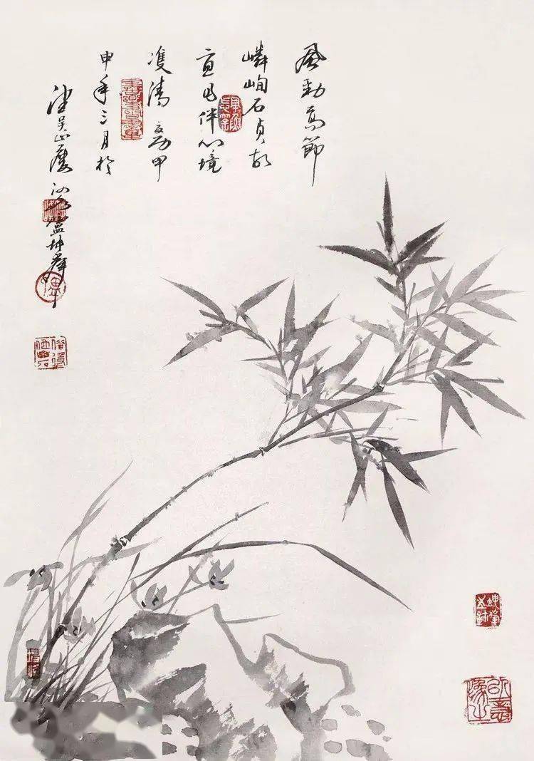 他画竹,清气十足_花鸟画_中国画系_作品