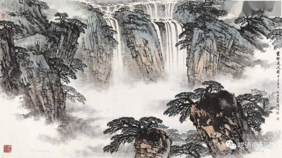 宋文治山水画赏析_当代_江南春晓_娄江