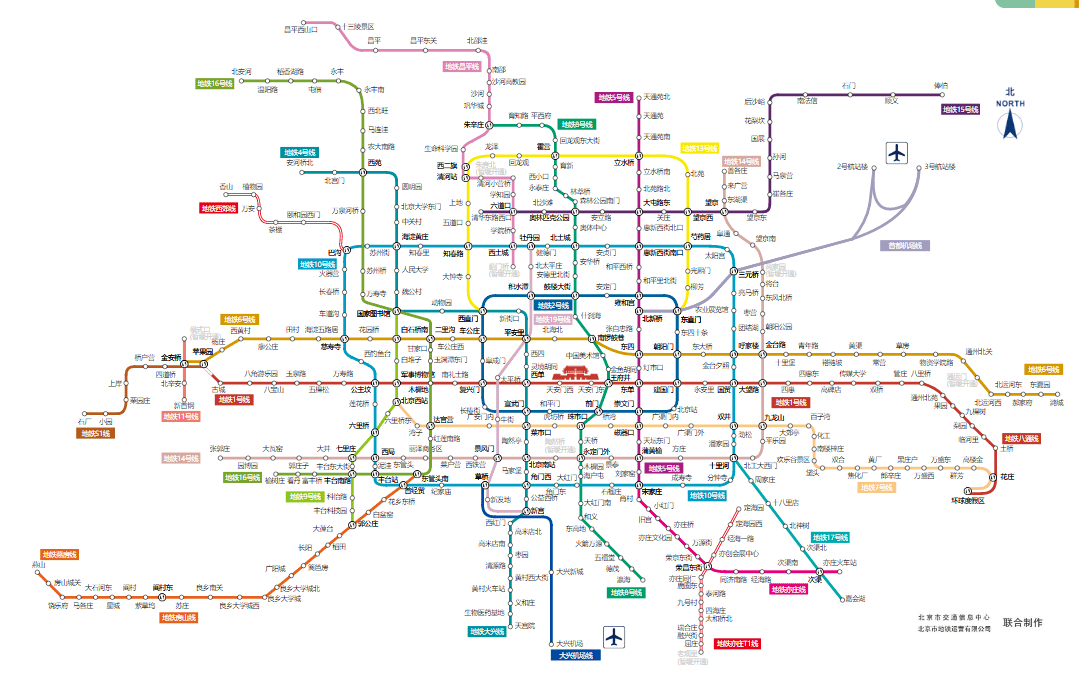 2023年北京地铁最新运营线路图2008年,北京地铁开通了13号线,八通线,5