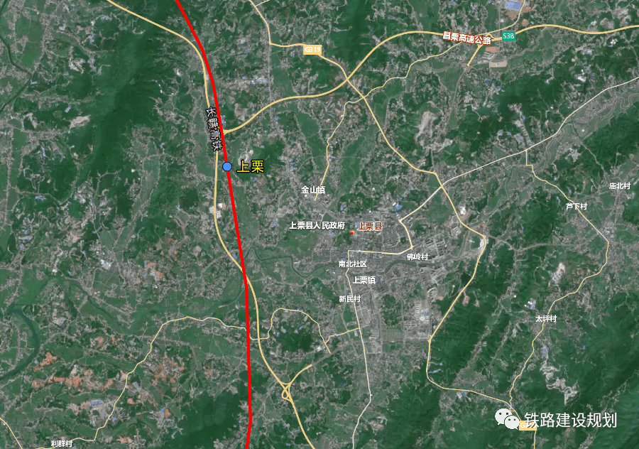 上栗站位于上栗县西北金山镇黎塘村,昌栗高速与浏洪高速互通东南侧