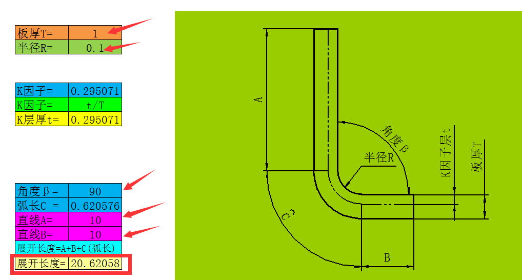 鈑金展開長度及k因子不會計算?這個表格收好!_輸入板_學習網_尺寸