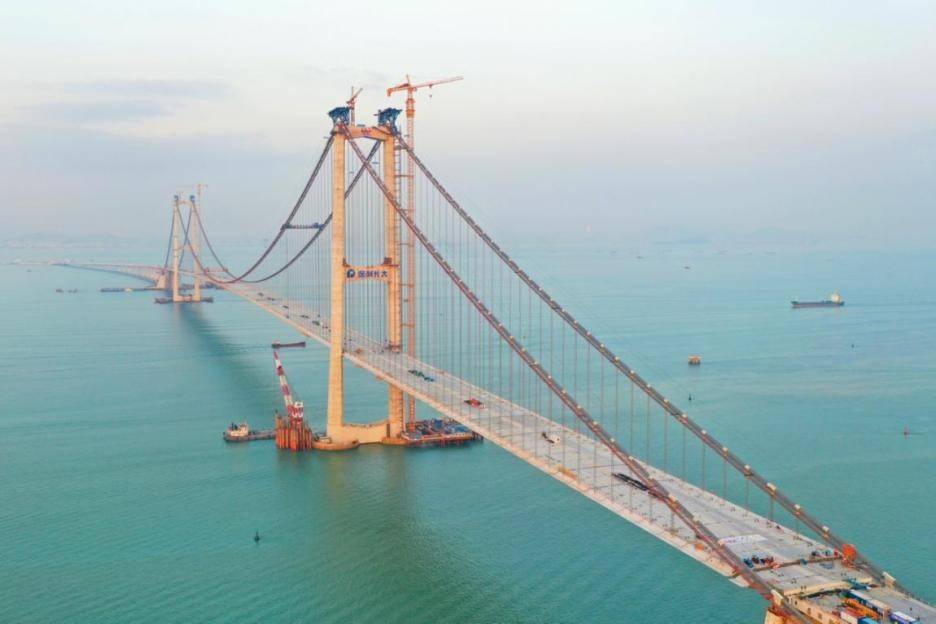 粤港澳大湾区世界级工程"深中通道"桥梁主体工程全线贯通_伶仃洋_大桥