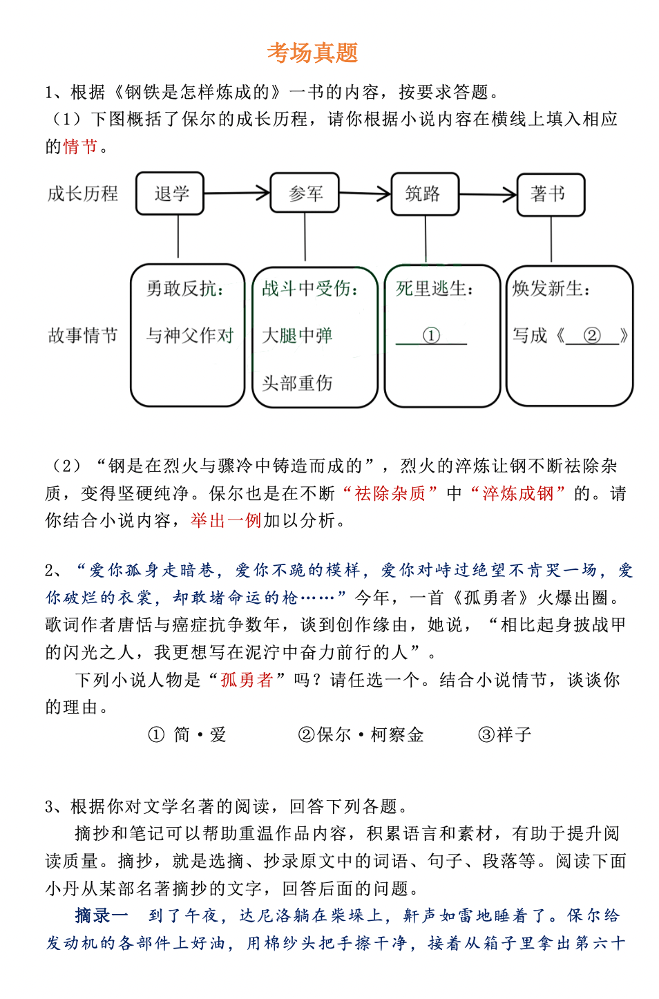 保尔的恋爱史思维导图图片