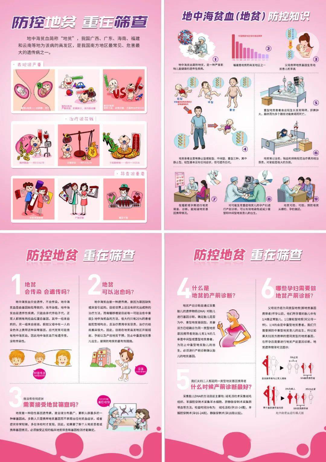 防控地贫 重在筛查 宣传展板