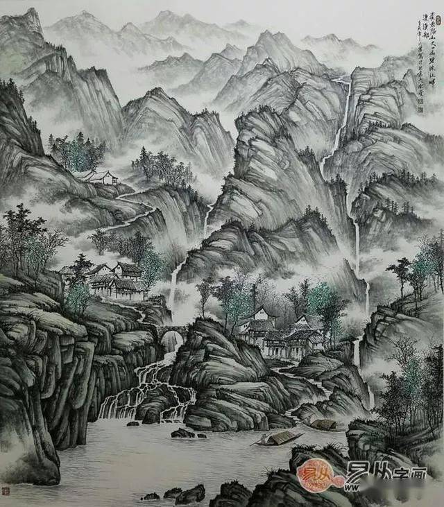 积墨法国画作品图片