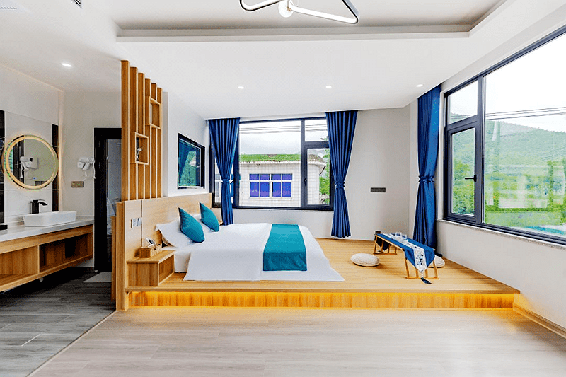 民宿空间大而明亮月亮湾水韵山庄坐落于月亮湾生态旅游风景区,离宣城