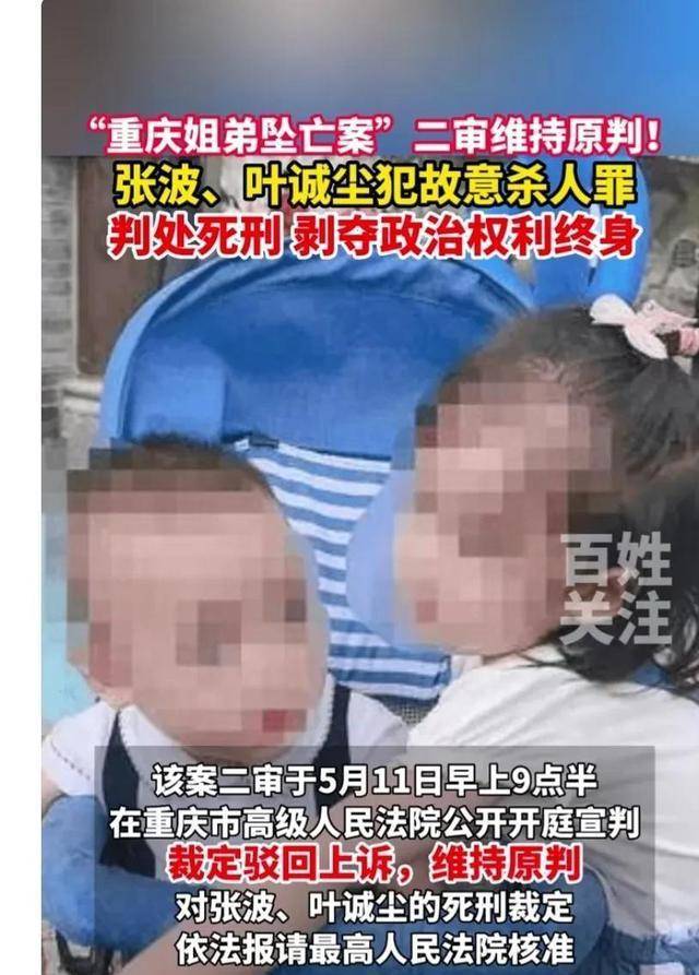 重庆2小孩坠楼死亡，张波叶诚尘二审结果已出，维持原判_搜狐网