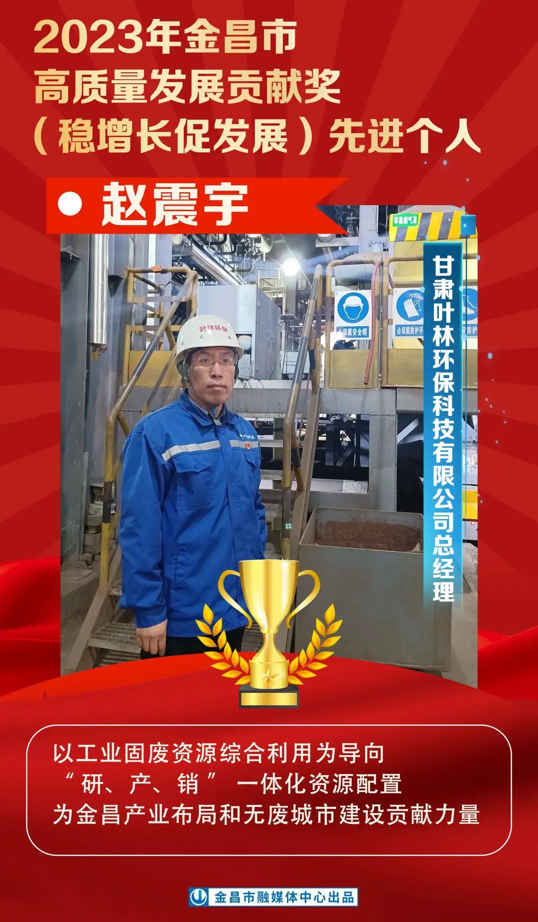 海报丨2023年金昌市高质量发展贡献奖(稳增长促发展)先进个人_魏戈琪