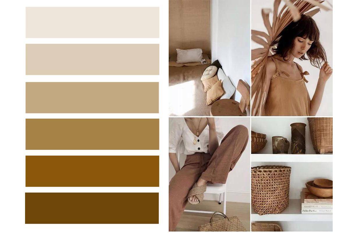 的大地色系单品,比如米灰色,浅卡其色,燕麦色,杏色,沙漠色,棕色等等