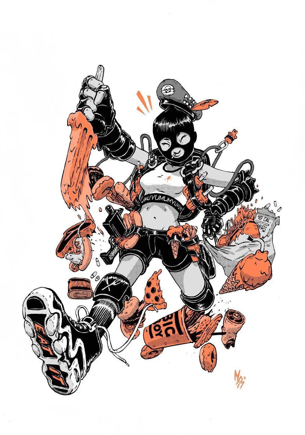 插画| 赛博朋克画风演绎_侵权_来自_系列