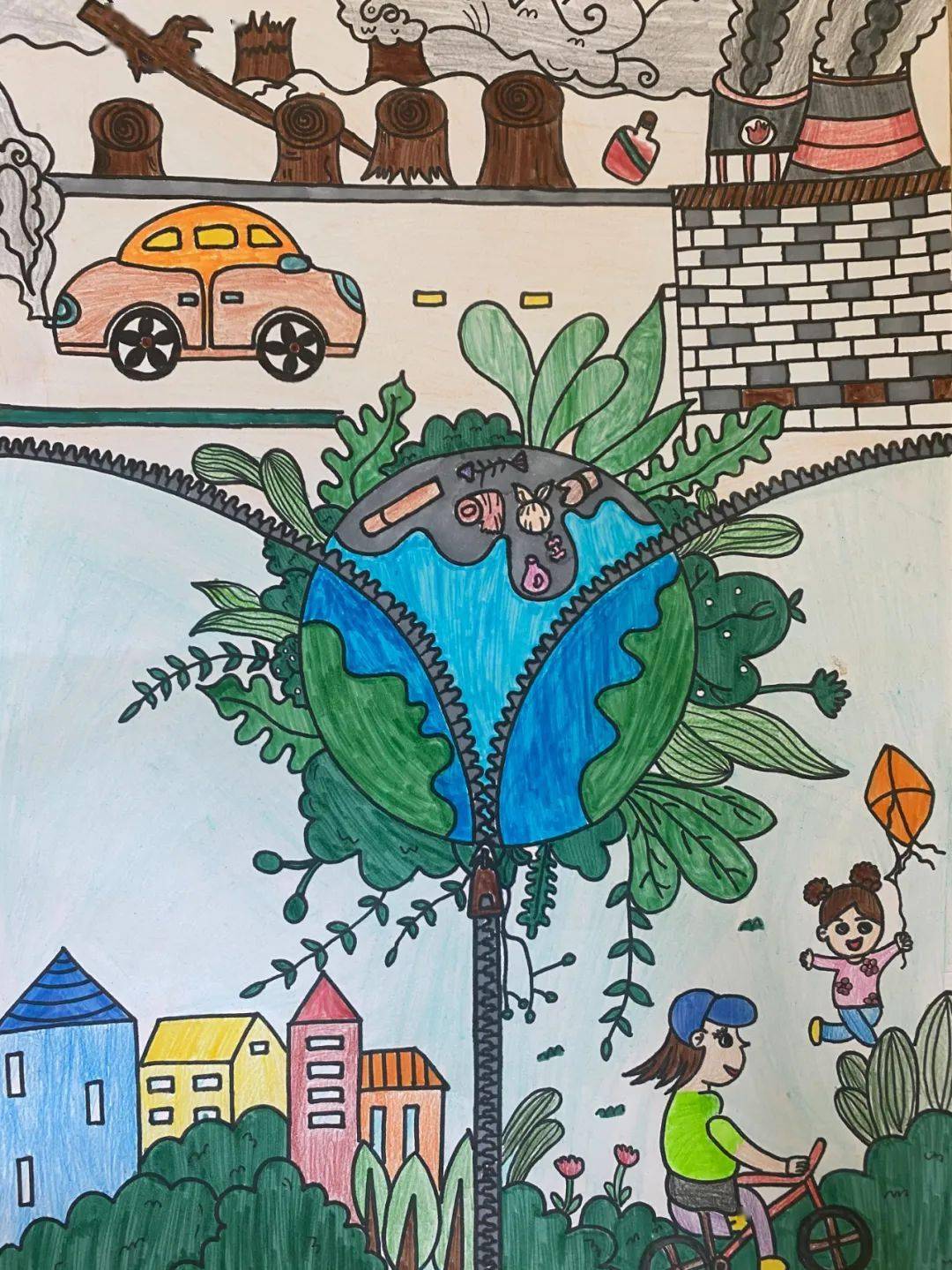 2023六五环境日 | 主题儿童绘画精彩作品展播(4)_生态_征集_大赛