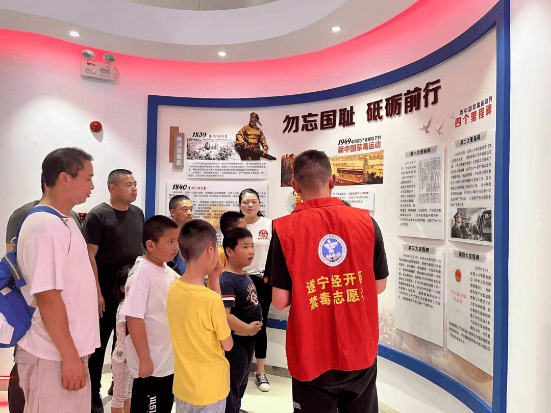 者結合基地展廳中的禁毒歷史,當今毒情形勢,目前流行的主要毒品名稱