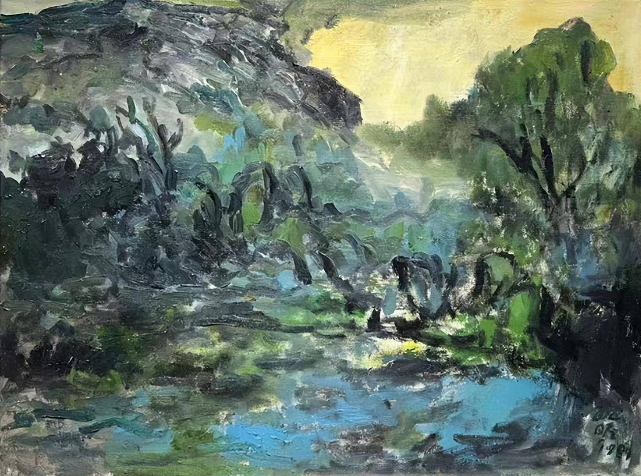 "我们从东西融合这个点,通过朱屺瞻先生创作的三十余件珍贵油画作品