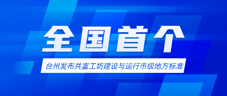 全国首个!台州发布共富工坊建设与运行市级地方标准_企业_要求_发展
