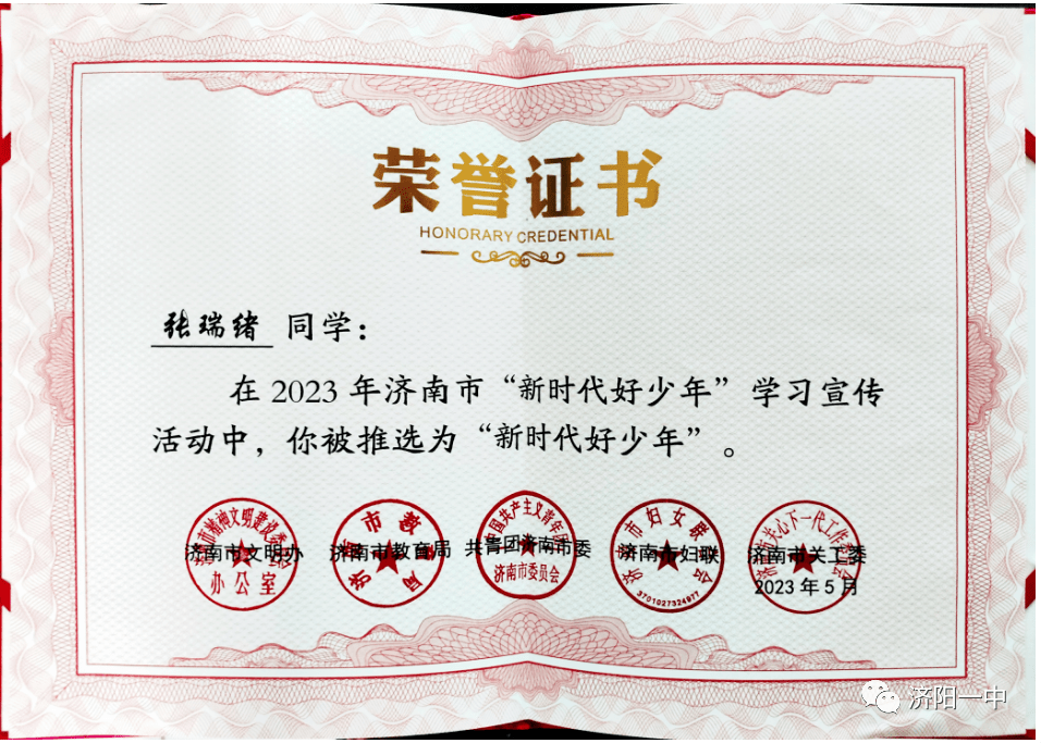 济阳这名大男孩荣获济南市新时代好少年_张瑞绪_孩子_身体