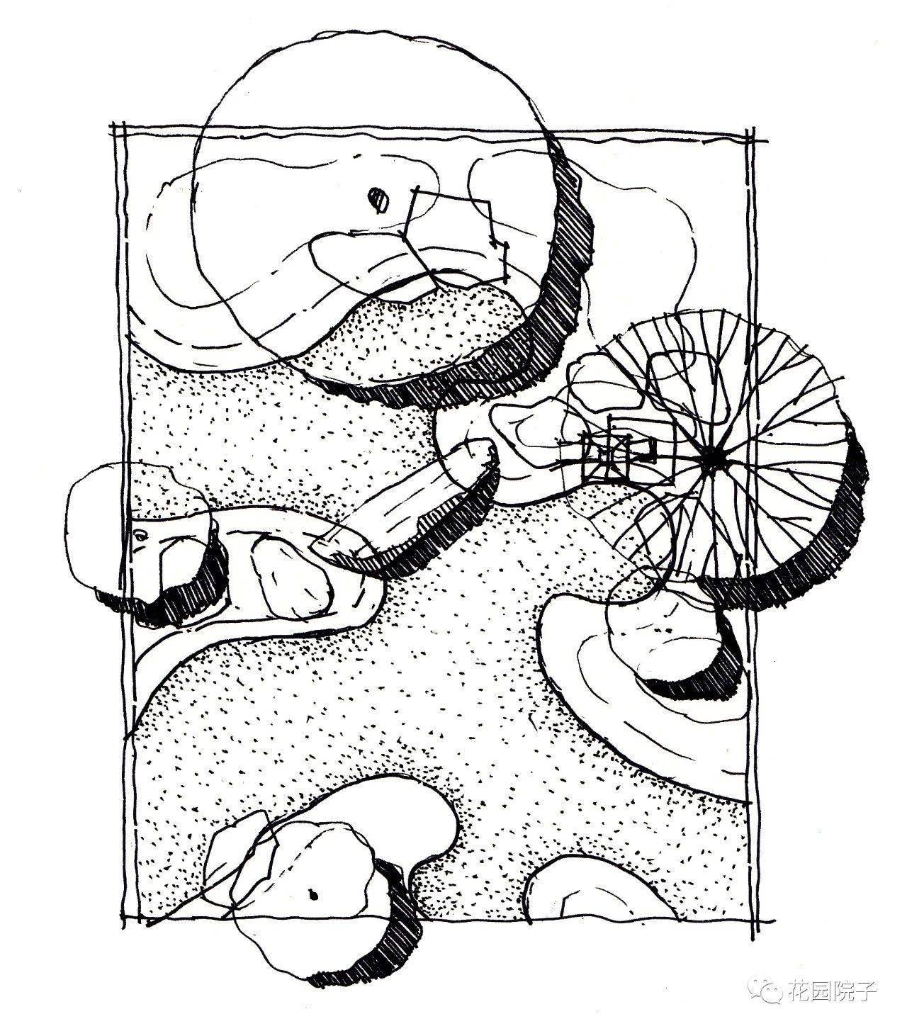 50平 | 日式禅意露台花园设计平面图过程