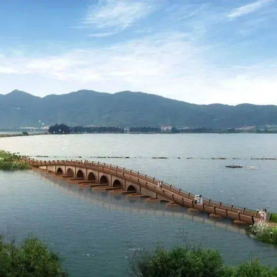 云南首座钢浮桥即将开放_滇池_草海_昆明