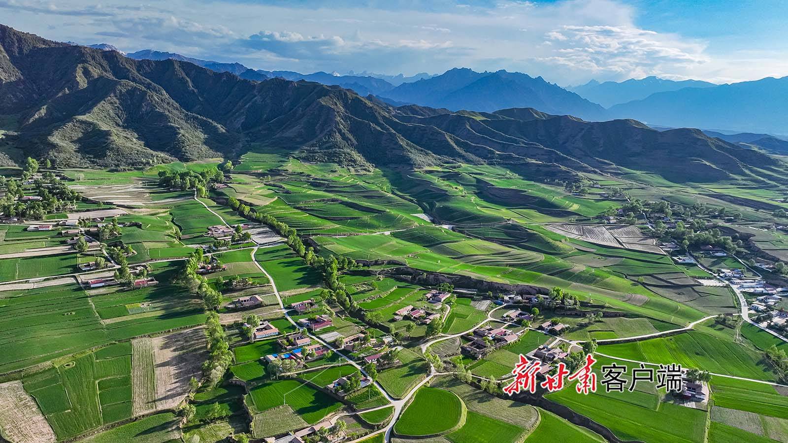 民乐县:祁连山下小山村绿意盎然风光如画_甘肃_公路_日报