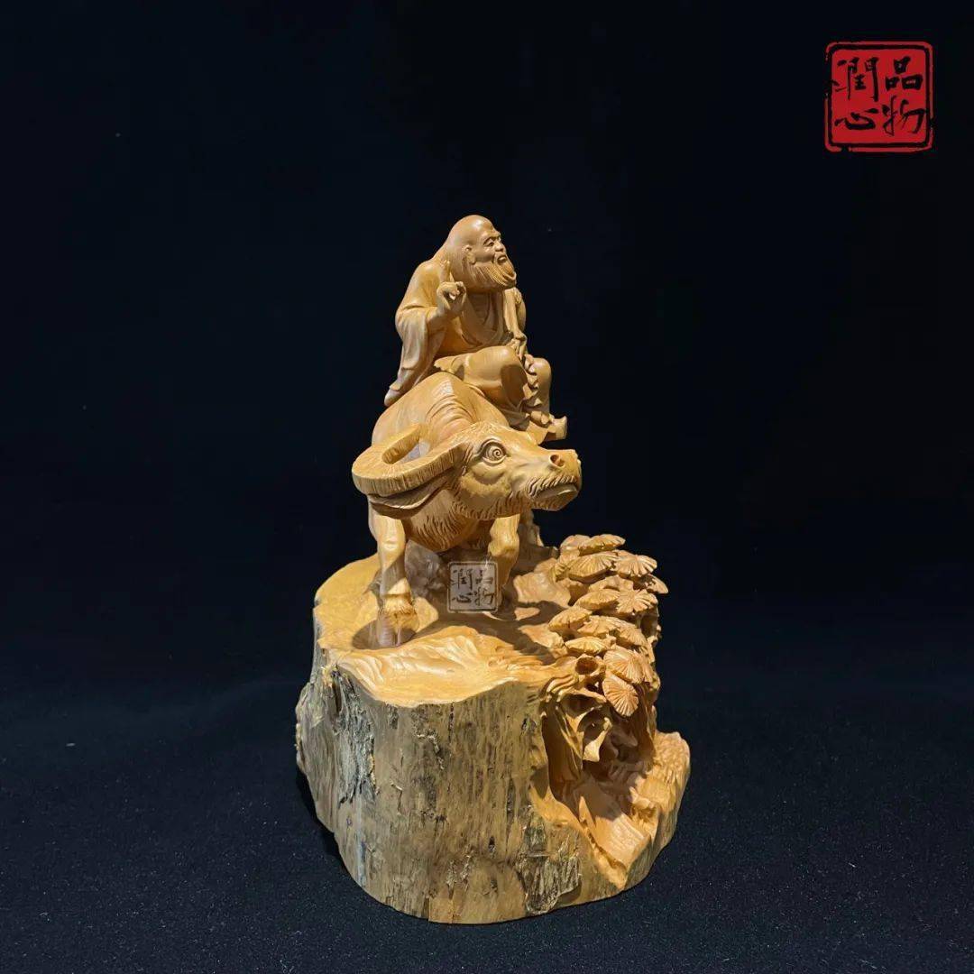 【品物润心】小叶黄杨木雕珍品《老子出关》_家具_平台_寓意