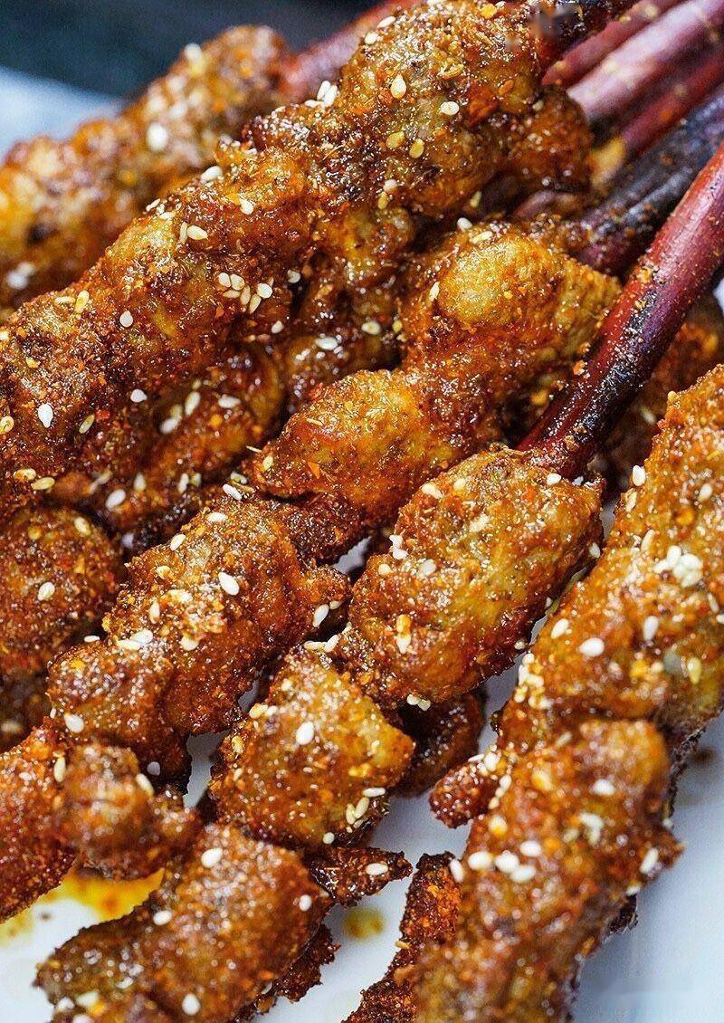 红柳烤羊肉串|王族_签子_摊主_新疆人