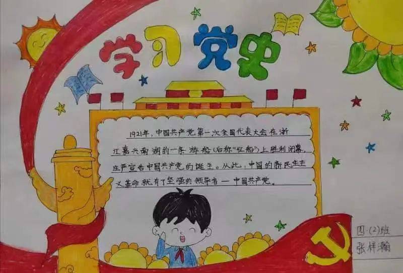 学生党史手抄报八开纸图片