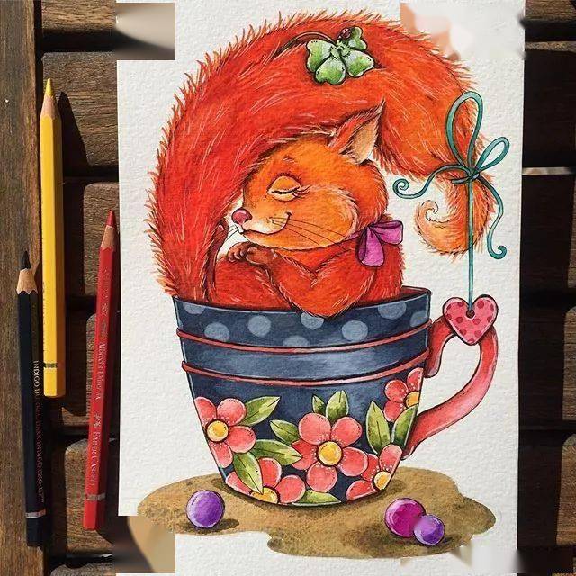 彩铅与水彩的碰撞,彩铅手绘插画,彩铅手绘小清新插画图片_视频_教程