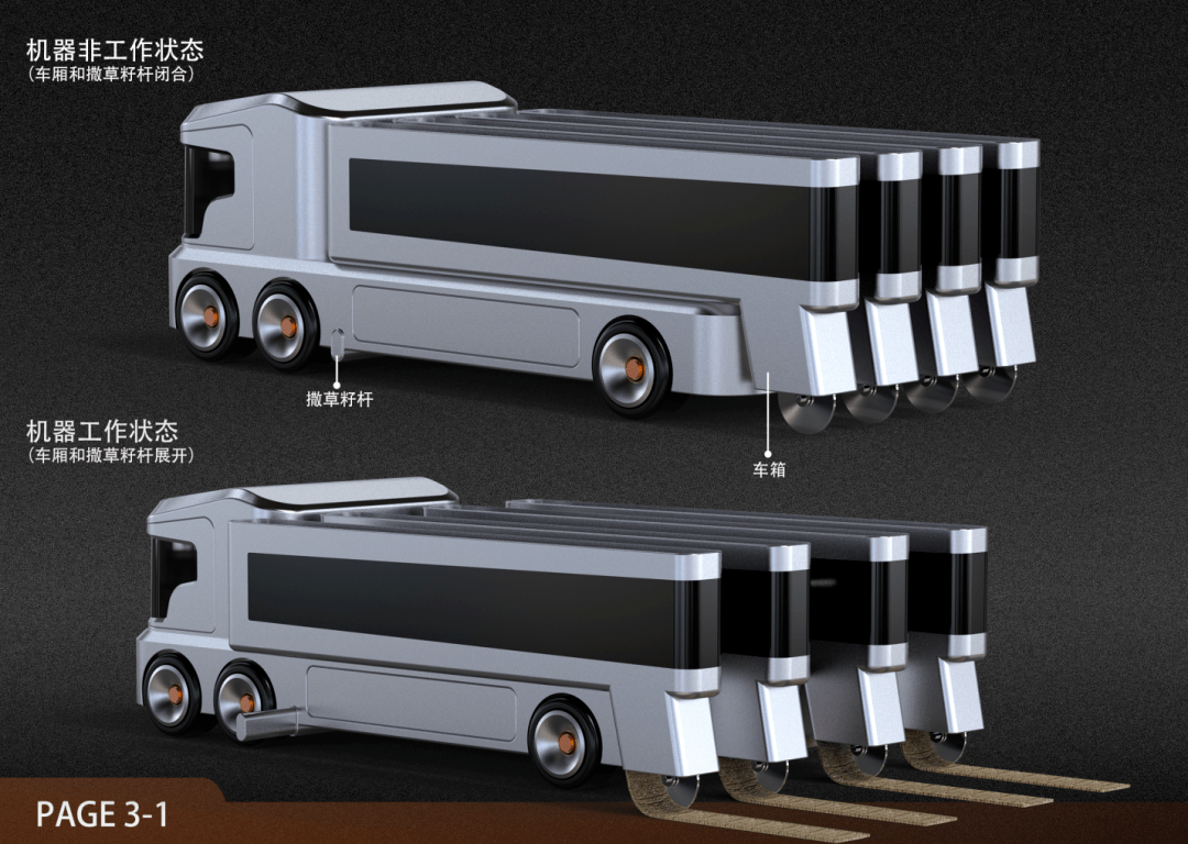 丽水工业设计获奖作品赏析(十)| 多用途防风固沙工程车_方格_沙漠化