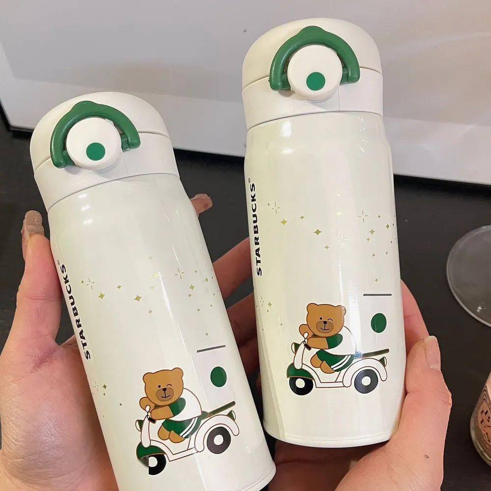 【星巴克梅森小熊保温杯】39.9元!350ml,304不锈钢内胆!