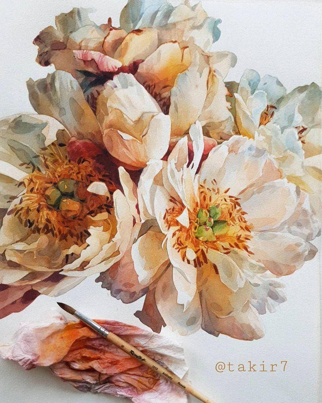 俄罗斯画家tati shundeeva,用水彩打造的玫瑰伊甸园