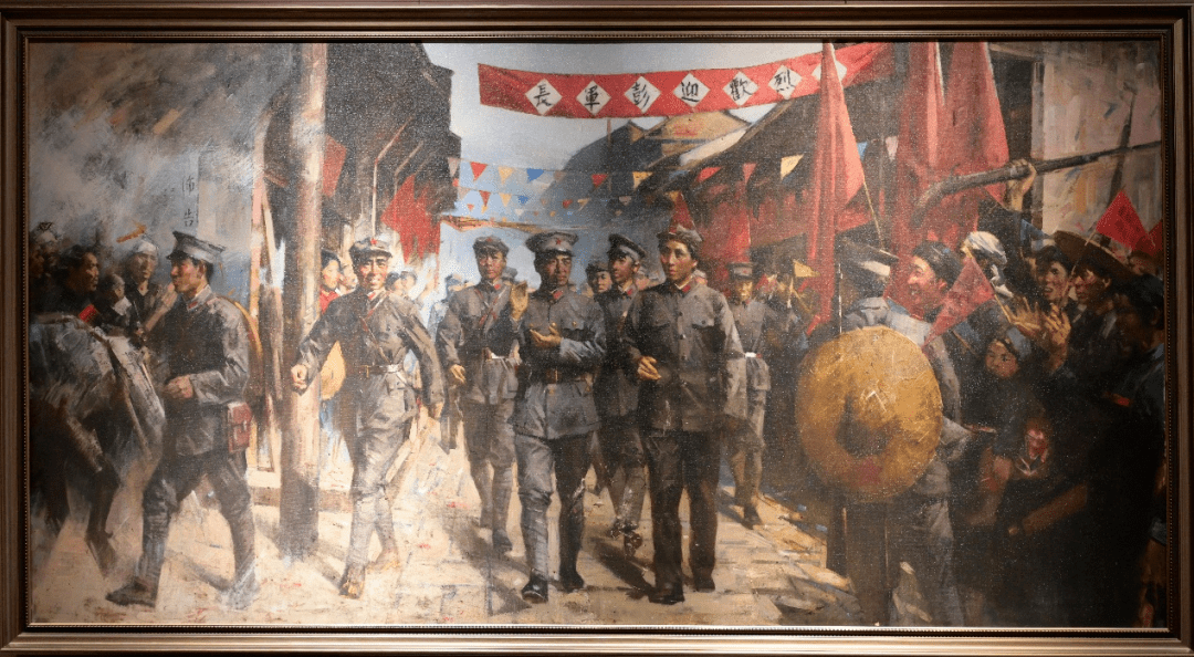无障碍博物馆丨艺术精品说井冈:油画《红五军和红四军会师》_画面_毛泽东_胜利