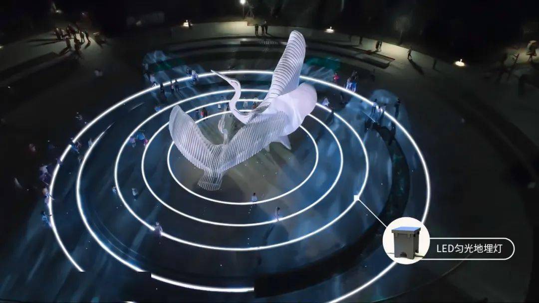 光随曲动!ip68匀光地埋灯打造声光一体广场雕塑_项目_福山区_夹河