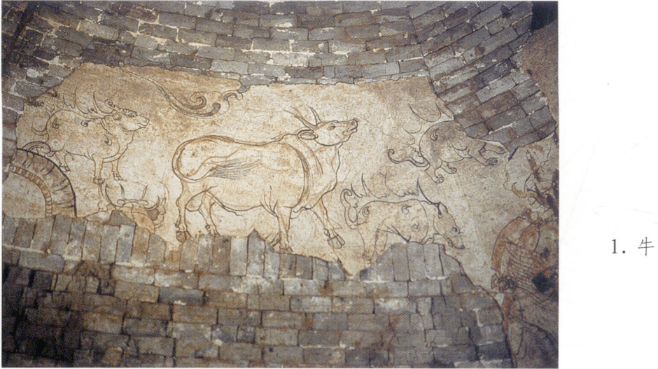 北齐东安王娄睿墓:画70 十二辰图_画面_绘画_墓室