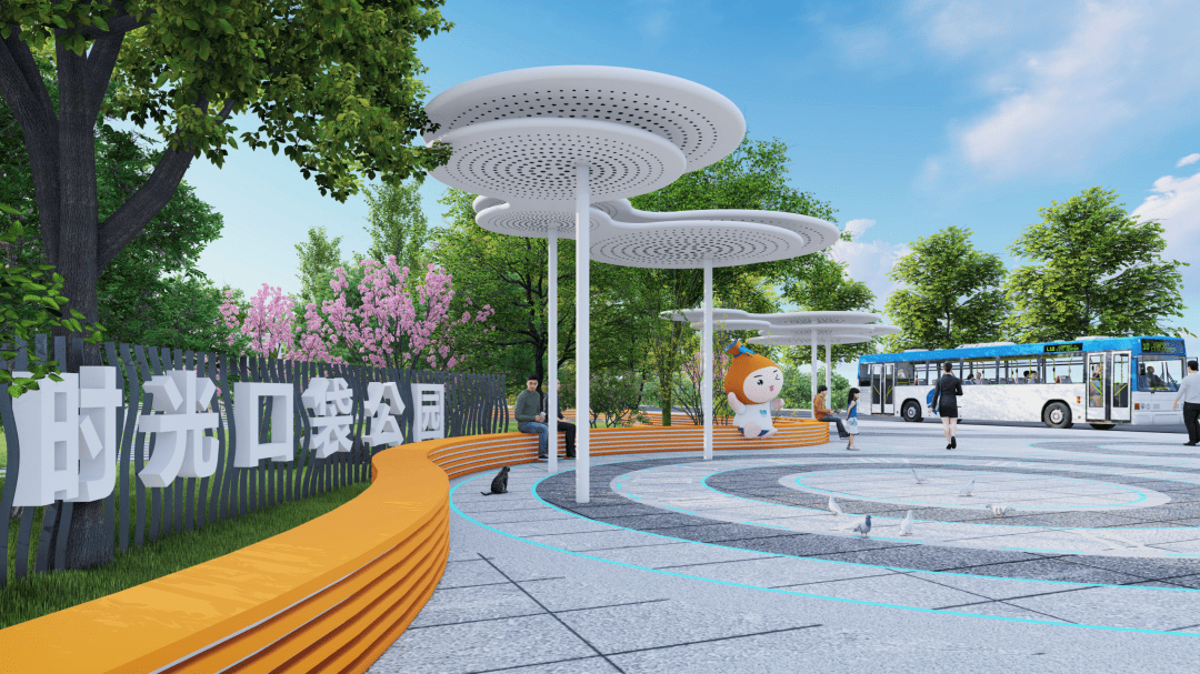 改造前后效果劳动者之家口袋公园丽景湖公园,位于体育路与青龙潭路